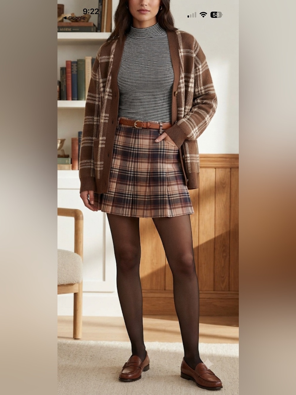 Pink Rose Plaid Pleated Mini Skirt Size S NWOT Brown  Tan Y2K Preppy